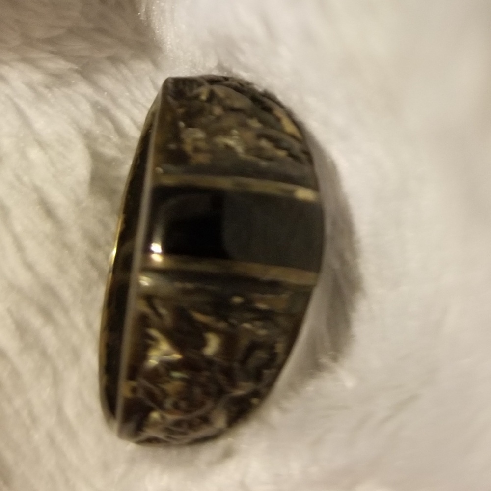 Gold and dark blue ring